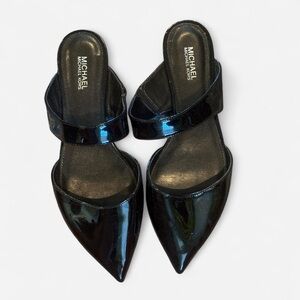 Michael Kors Black Patent Mules